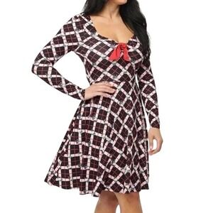Unique Vintage Hello Kitty Plaid Long Sleeve Dress 1X/16 NWT